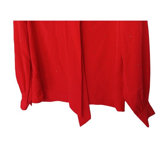 New Ted Baker Red Sparkle Rhinestone Holiday Blouse Size 0 (US XS) $225 - Picture 4 of 16